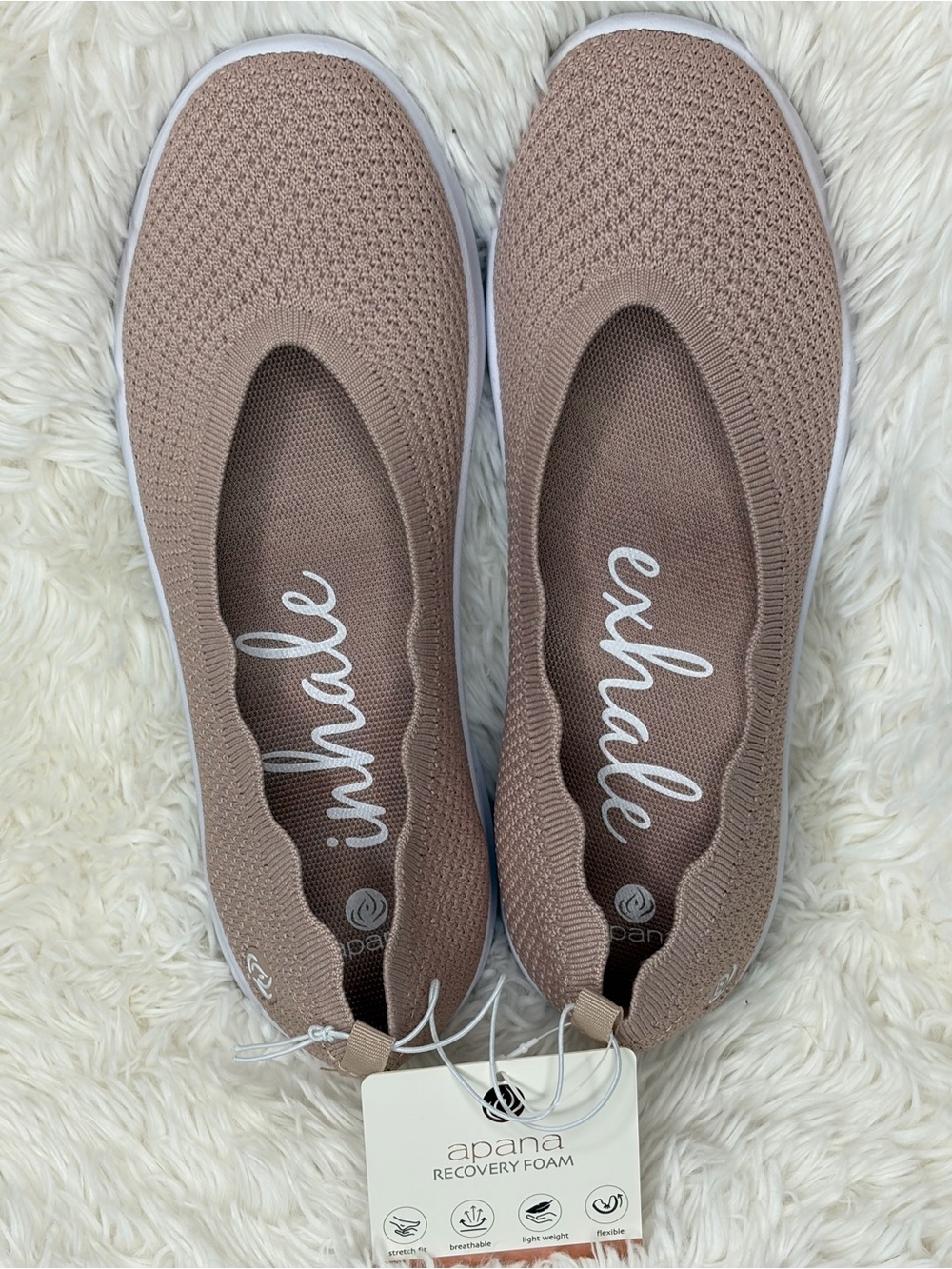 Apana Women's Slip-On Knit Flats in Mauve